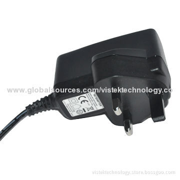 10W UK Wall Mount AC/DC Power Adapter with 90-264V AC Input Voltage, 120-180mV Ripple and Noise